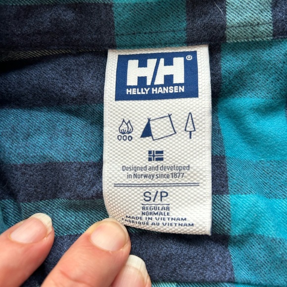 Helly Hansen Women's Plaid Shirt - Teal and Blue - Picture 5 of 5